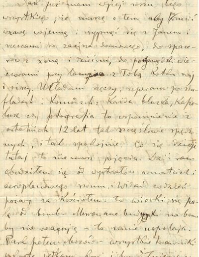 Laiškas, kuriame Rokiškio grafas Jonas Pšezdzieckis (1877–1944) žmonai Hermancijai (1879–1947) pasakoja apie karo padarinius Rokiškio dvare ir apylinkėse