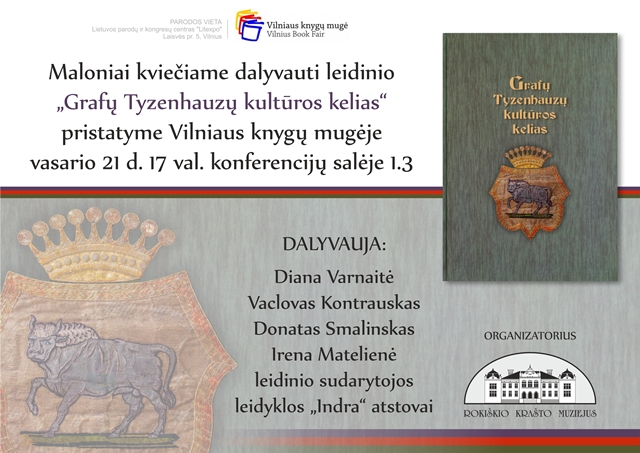 Leidinio „Grafų Tyzenhauzų kultūros kelias“ pristatymas Vilniaus knygų mugėje