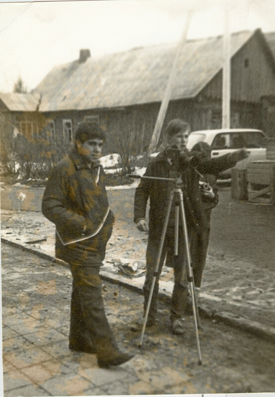 Profesinio kelio pradžia. Studentai. R. Mačieža ir G. Dainys (dešinėje). 1986–1987 m.