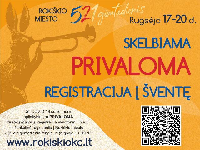 Registracija į šventę – privaloma